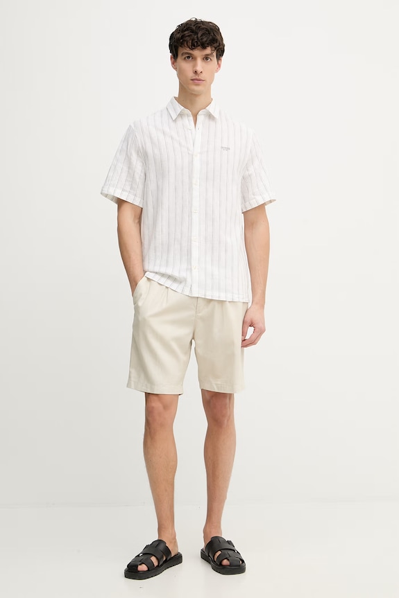 Guess košeľa pánska s ľanom M6GH26.W1716 béžová SS26