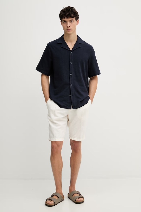 Guess cămașă pentru bărbați de bumbac M6GP10.K3079 bleumarin SS26