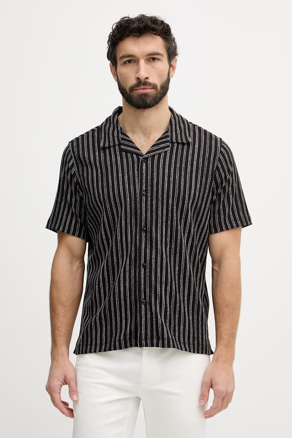 Guess Cămașă pentru bărbați negru M6GP30.K3190