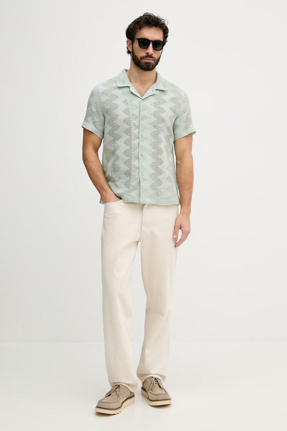 Guess Cămașă pentru bărbați M6GP46.K3236 turcoaz SS26