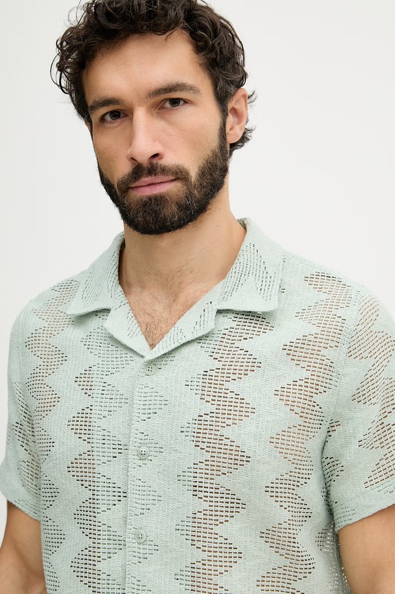 Guess Cămașă pentru bărbați turcoaz M6GP46.K3236