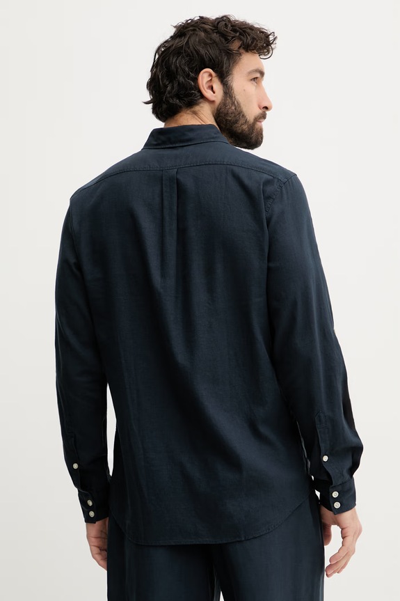 Îmbrăcăminte Guess Cămașă pentru bărbați de in F6GH06.WG3L0 bleumarin