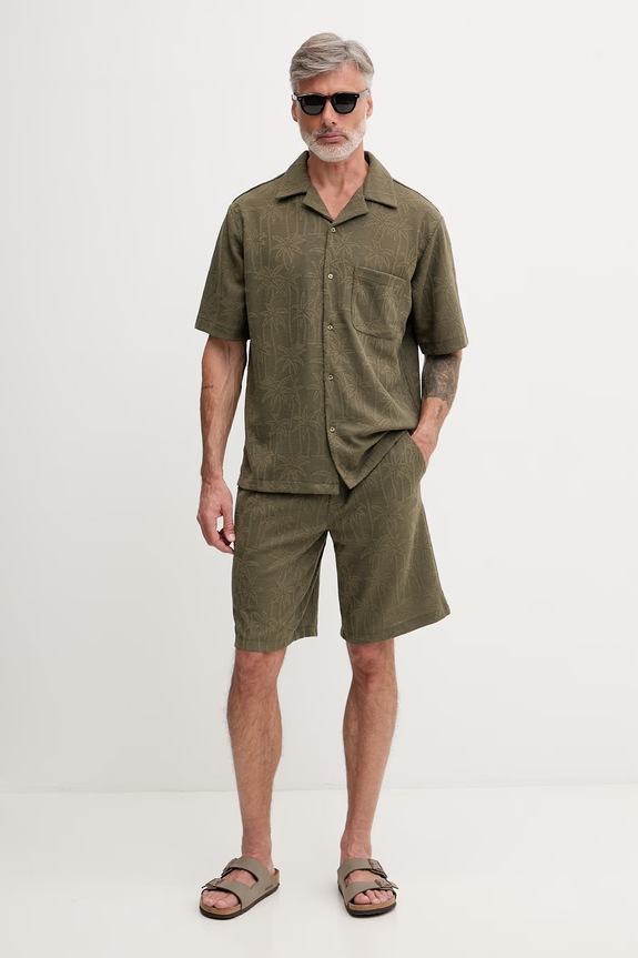 Guess cămașă pentru bărbați F6GP05.KG362 verde SS26