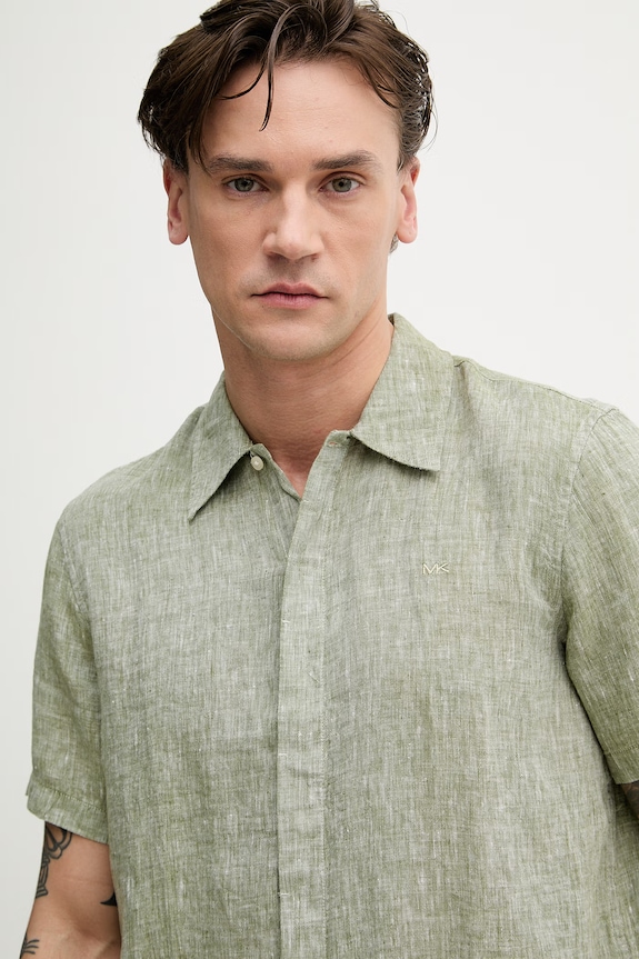 Michael Kors cămașă pentru bărbați, din in verde CF5407U4YT