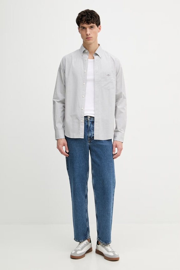 Gant koszula męska bawełniana 3000150 szary SS26
