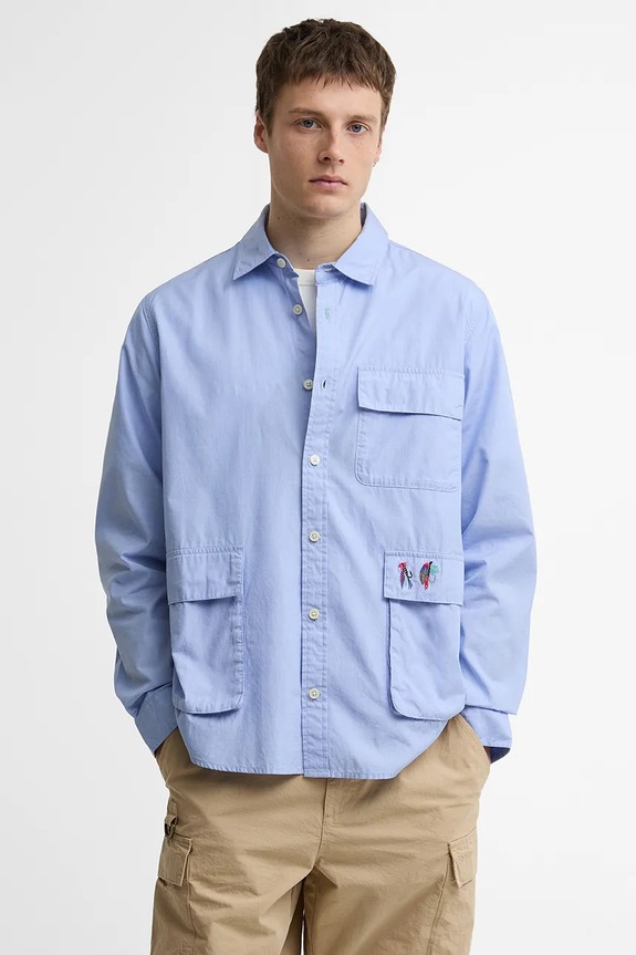 Barbour x Paul Smith Rawling košeľa bavlnená pánska modrá MSH5783BL54
