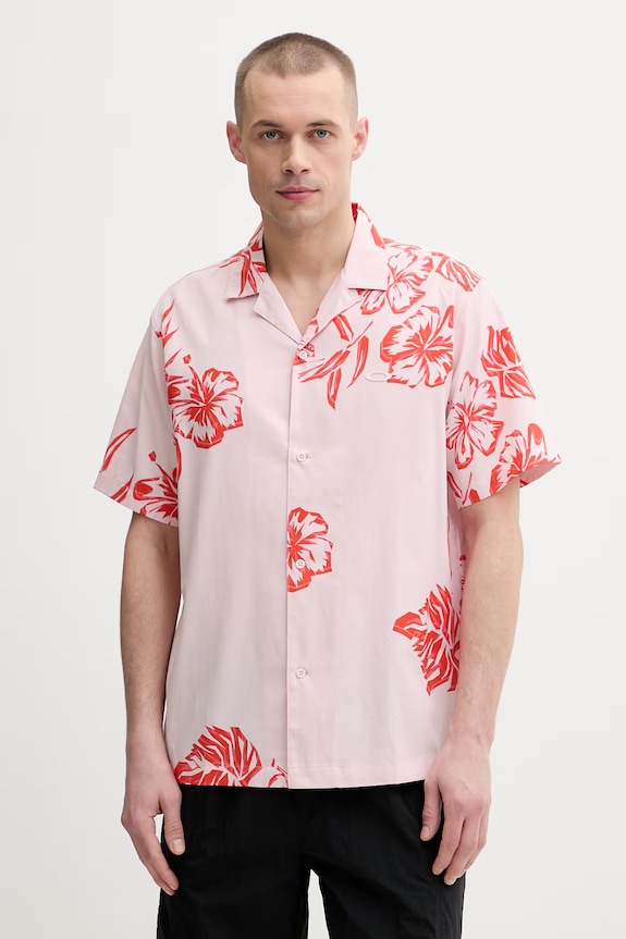 Oakley πουκάμισο ανδρικό με lyocell HIBISCUS BREEZE ροζ FOA407952