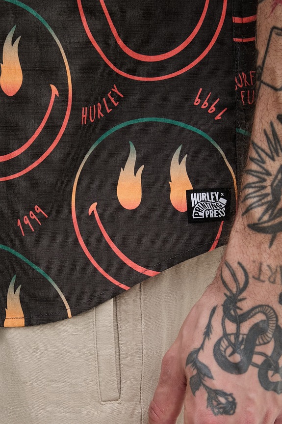 Hurley koszula męska z bawełną MWVEUPP012 czarny
