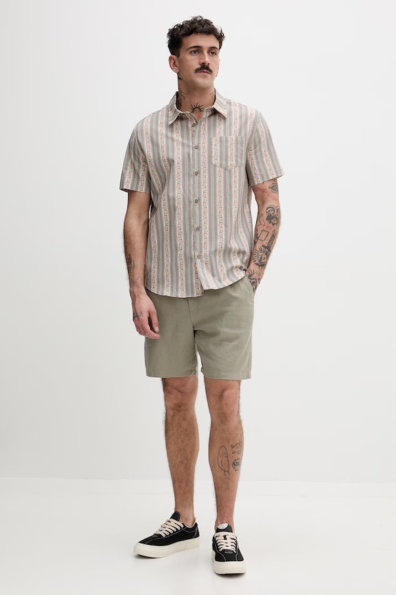 Hurley koszula męska z bawełną MWVEUPP018 beżowy SS26