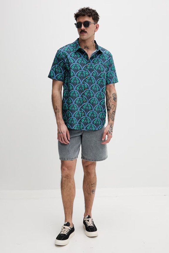 Hurley koszula męska z bawełny MWVEUPP013 granatowy SS26