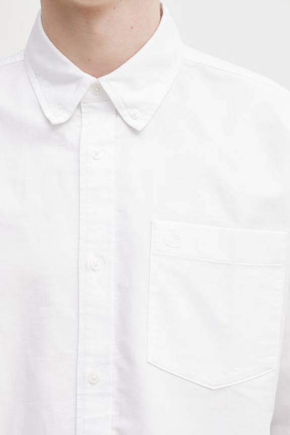 Carhartt WIP S/S Braxton Shirt сорочка бавовняна чоловіча білий I031454.0MGXX