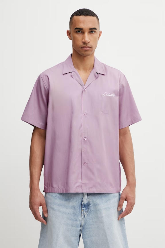 Carhartt WIP S/S Delray Shirt camicia con cotone da uomo bianco I031465.3N7XX