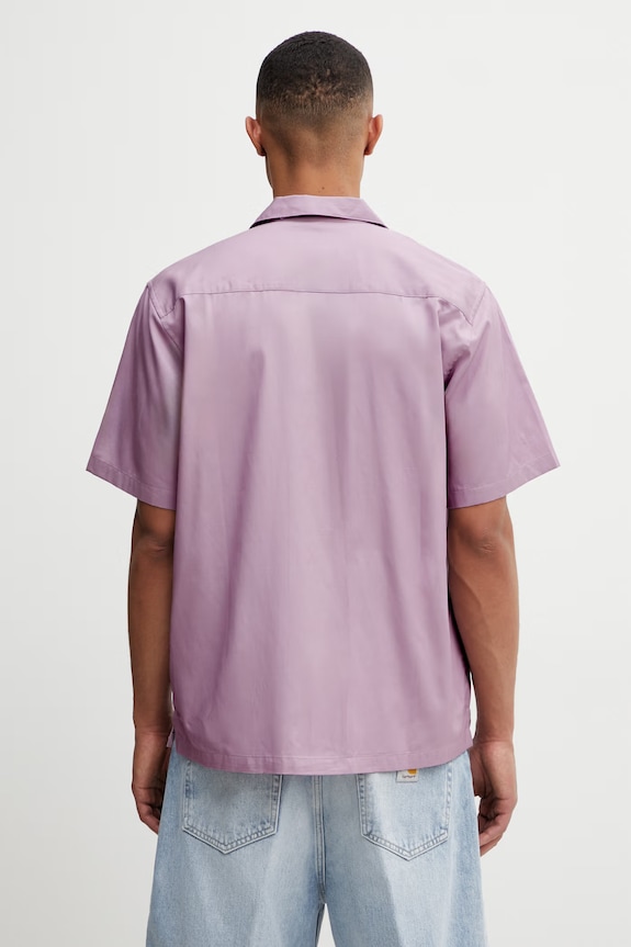 Abbigliamento Carhartt WIP S/S Delray Shirt camicia con cotone da uomo I031465.3N7XX bianco