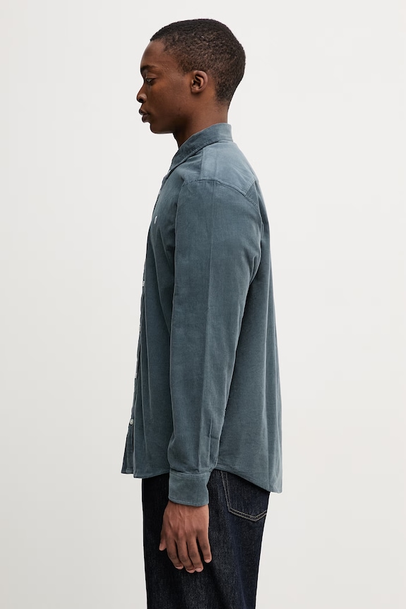 Carhartt WIP L/S Madison Fine Cord Shirt рубашка из вельвета для мужчин I030580.3MGXX голубой SS26