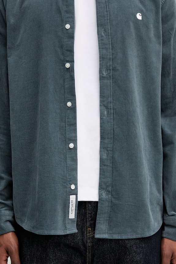 Carhartt WIP L/S Madison Fine Cord Shirt рубашка из вельвета для мужчин I030580.3MGXX голубой