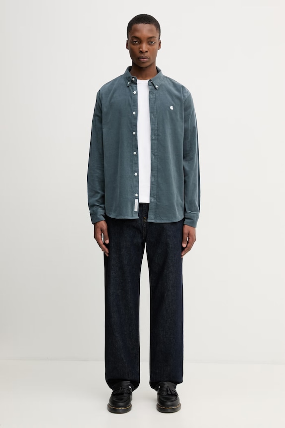 Carhartt WIP L/S Madison Fine Cord Shirt рубашка из вельвета для мужчин I030580.3MGXX