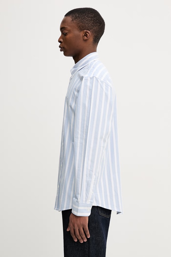 Carhartt WIP L/S Deven Shirt рубашка из хлопка для мужчин I036198.3JBXX голубой SS26