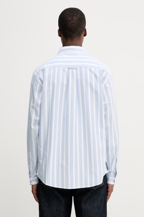 Одежда Carhartt WIP L/S Deven Shirt рубашка из хлопка для мужчин I036198.3JBXX голубой
