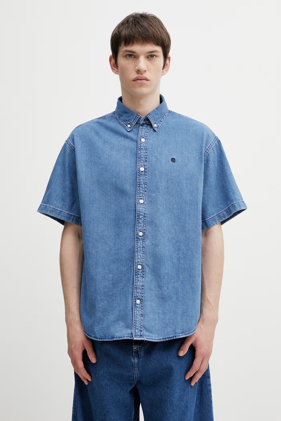 Carhartt WIP S/S Lucas Shirt сорочка джинсова чоловіча блакитний I034575.106