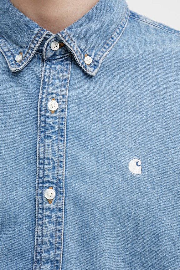 Carhartt WIP S/S Lucas Shirt сорочка джинсова чоловіча блакитний I034575.135