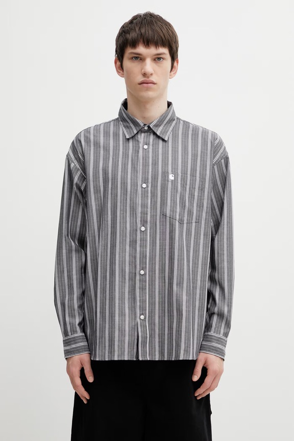 Carhartt WIP L/S Beale Shirt сорочка бавовняна чоловіча сірий I036201.3OBXX