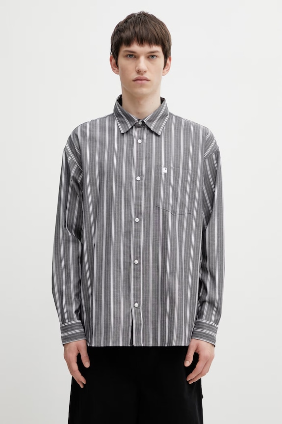 Carhartt WIP L/S Beale Shirt сорочка бавовняна чоловіча сірий I036201.3OBXX