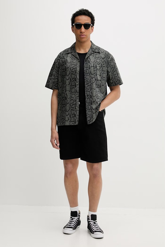 Carhartt WIP S/S Snake Camo Shirt in cotone da uomo I036275.3QAGD verde SS26