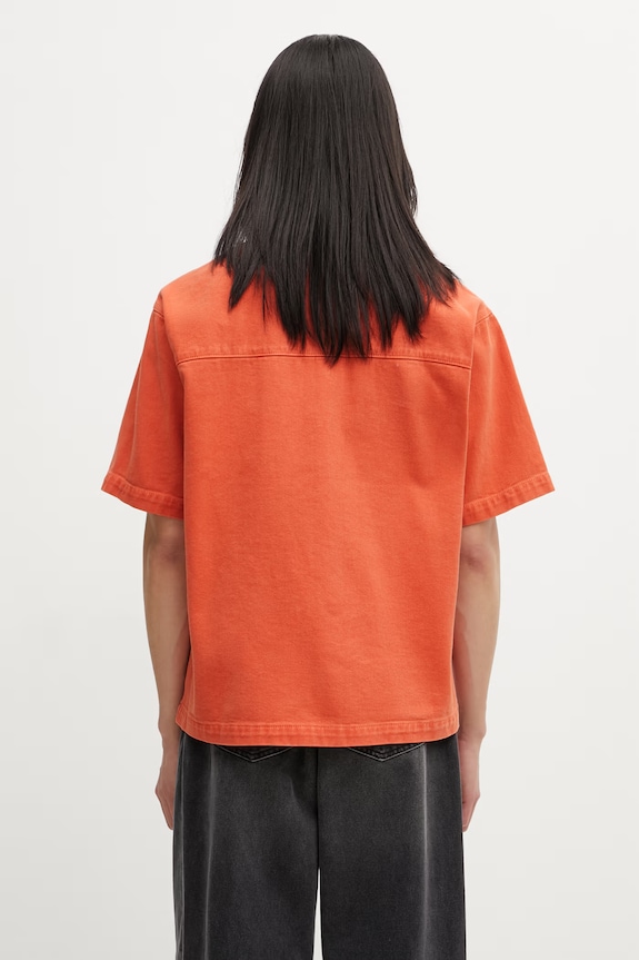 Oblečenie No Problemo Mini Problemo Denim košeľa bavlnená pánska NP4011405 oranžová