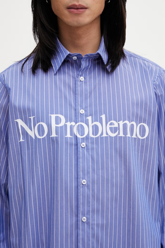 No Problemo Ls Poplin košeľa bavlnená pánska modrá NP4010205