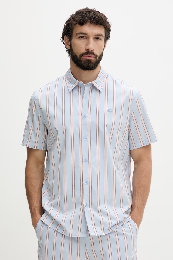 Lacoste koszula męska bawełniana niebieski CH2344