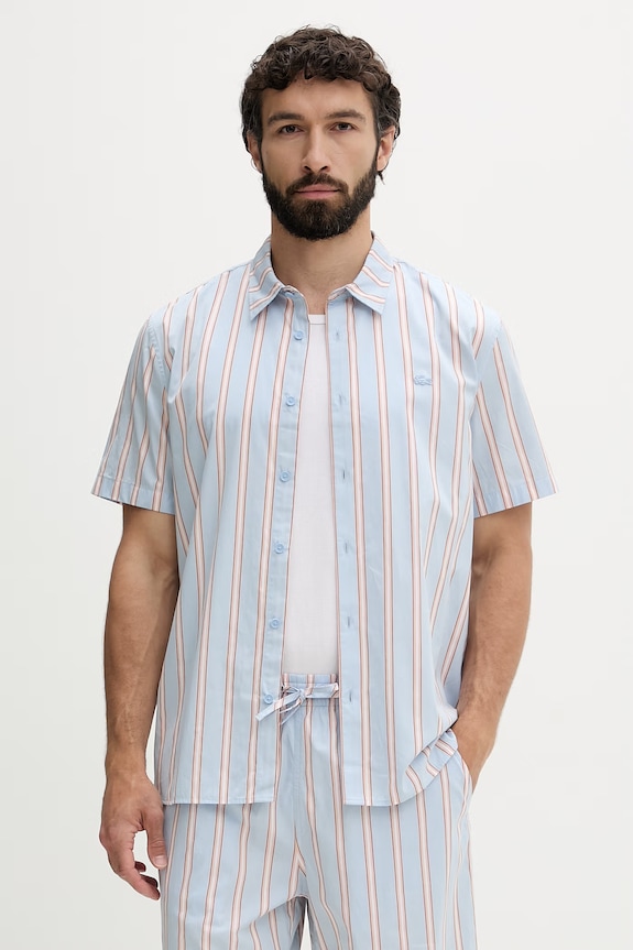 Lacoste koszula męska bawełniana CH2344 niebieski SS26