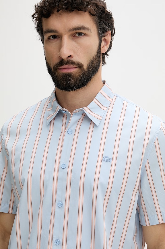 Lacoste koszula męska bawełniana niebieski CH2344