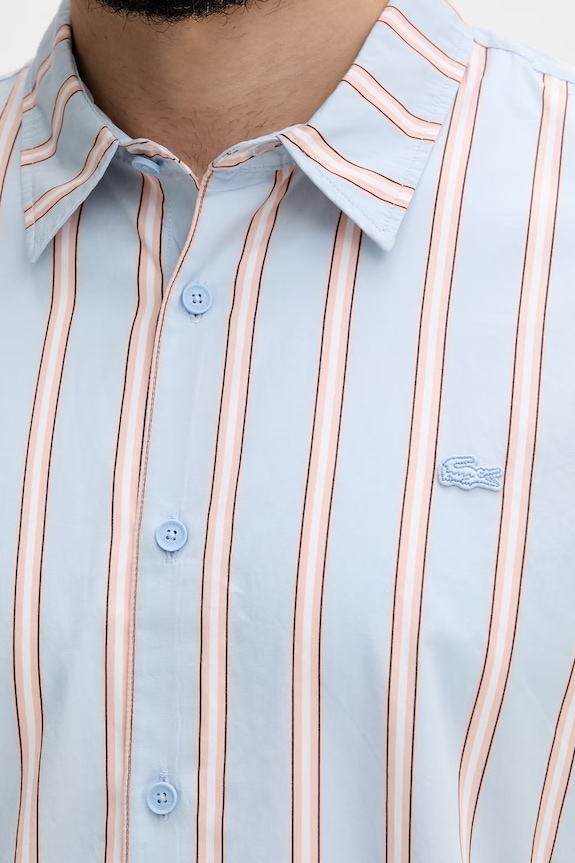 Lacoste koszula męska bawełniana CH2344 niebieski