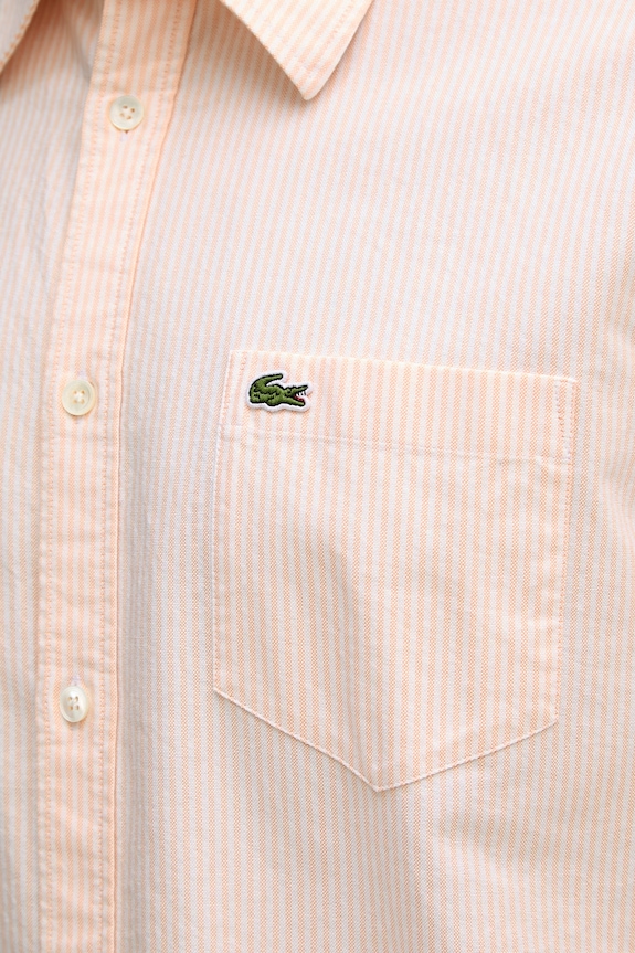 Lacoste koszula oxford męska bawełniana CH5624 różowy