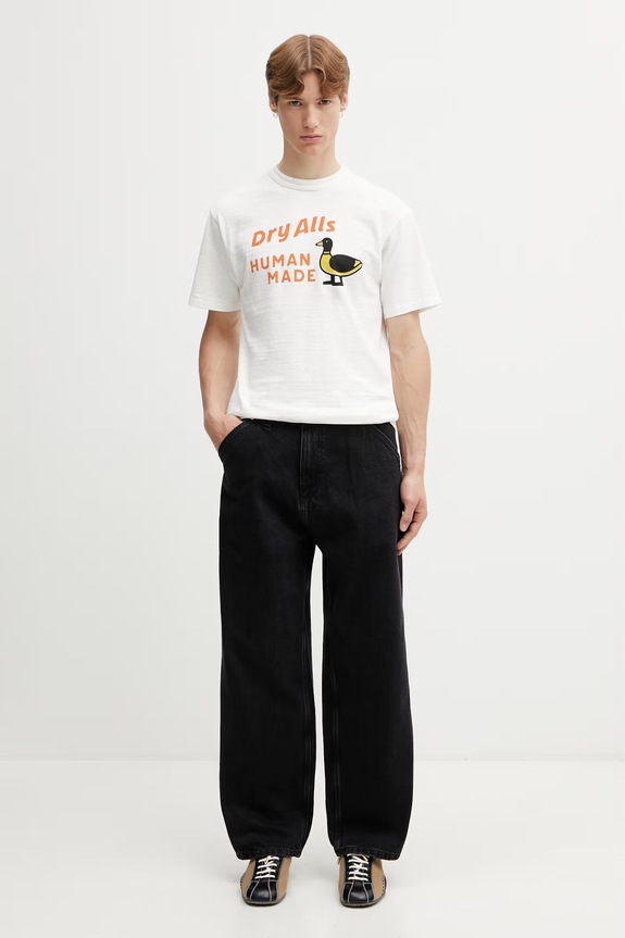 Human Made MENS KNITTED T-SHIRT tricou de bumbac bărbătesc HM31TE006 alb