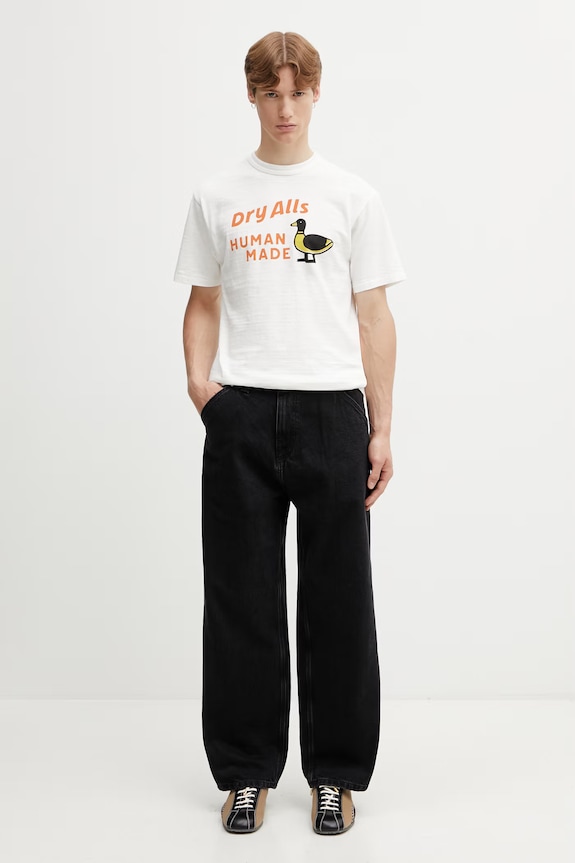 Human Made MENS KNITTED T-SHIRT tricou de bumbac bărbătesc HM31TE006 alb