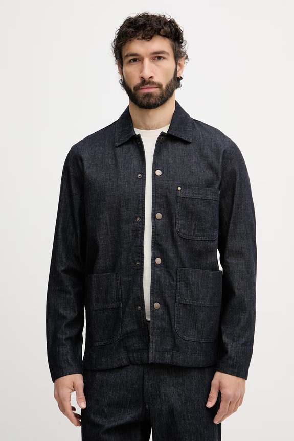 United Colors of Benetton cămașă pentru bărbați, din denim bleumarin 52HKUQ06K