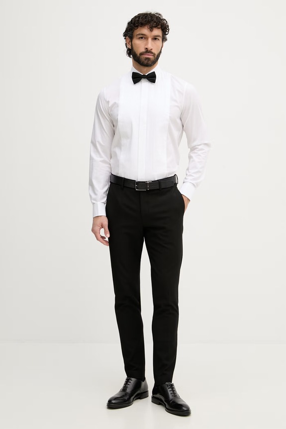 Michael Kors cămașă de smoking pentru bărbați, din bumbac cu elastan MK0DS01681 alb SS26