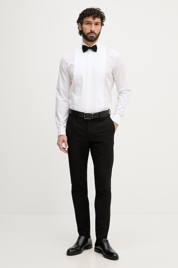 Michael Kors cămașă de smoking pentru bărbați, din bumbac cu elastan MK0DS01681 alb SS26