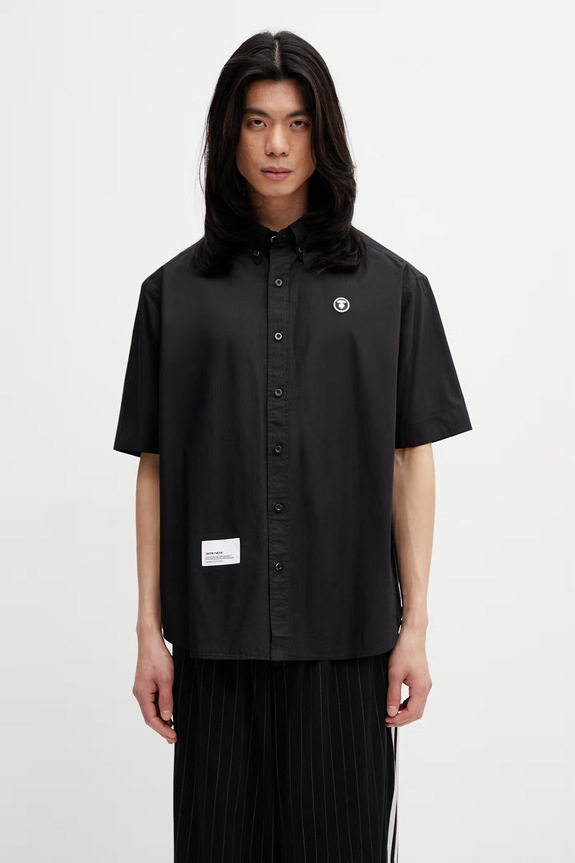 AAPE shirt cotton men's black AAPSRM8561XXQ