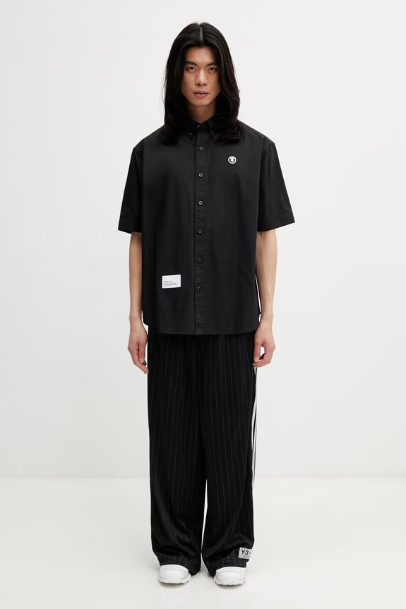 AAPE shirt cotton men's AAPSRM8561XXQ black