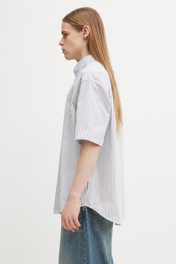 AAPE košeľa bavlnená pánska AAPSRM8561XAQ čierna SS26