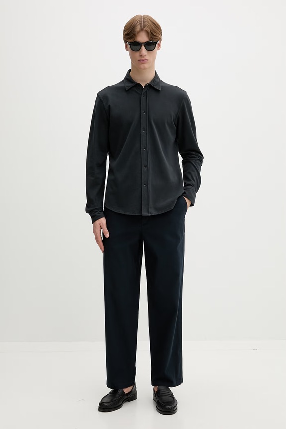 rag & bone koszula męska bawełniana RF1926SS2TM szary SS26
