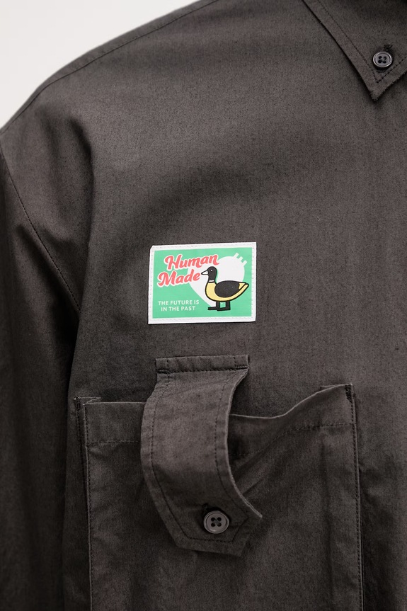 Human Made košulja od pamuka za muškarce smeđa HM31SH010