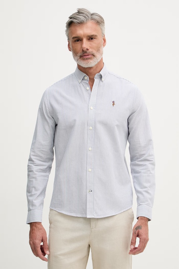 U.S. Polo Assn. košile pánská bavlněná Oxford Stripe modrá MUP3231