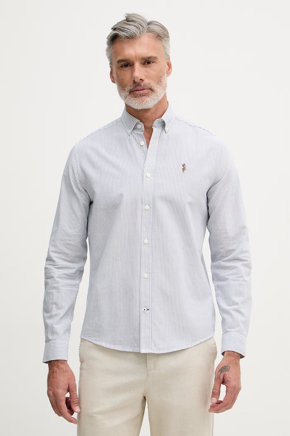 U.S. Polo Assn. košile pánská bavlněná Oxford Stripe modrá MUP3231