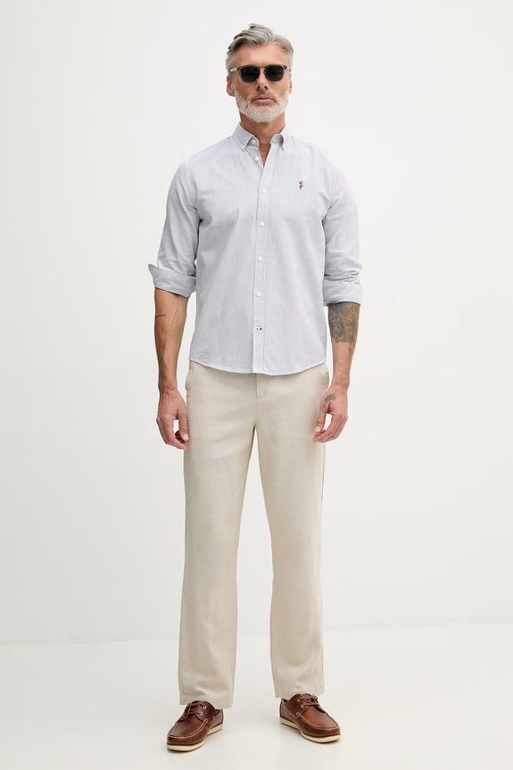 U.S. Polo Assn. košile pánská bavlněná Oxford Stripe MUP3231 modrá SS26