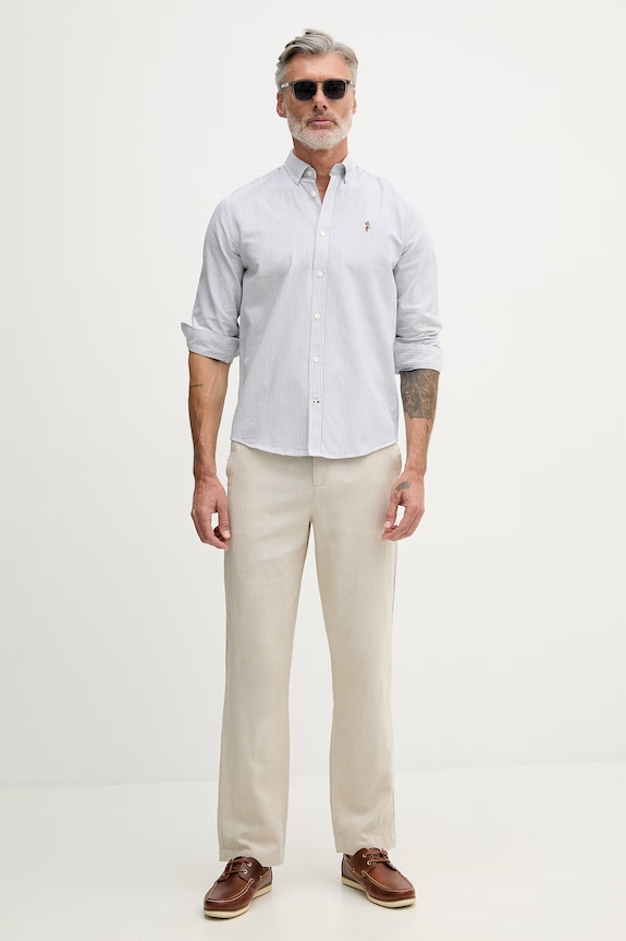 U.S. Polo Assn. košile pánská bavlněná Oxford Stripe MUP3231 modrá SS26