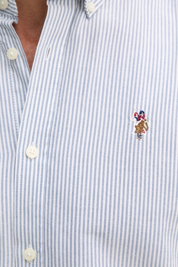 U.S. Polo Assn. košile pánská bavlněná Oxford Stripe modrá MUP3231