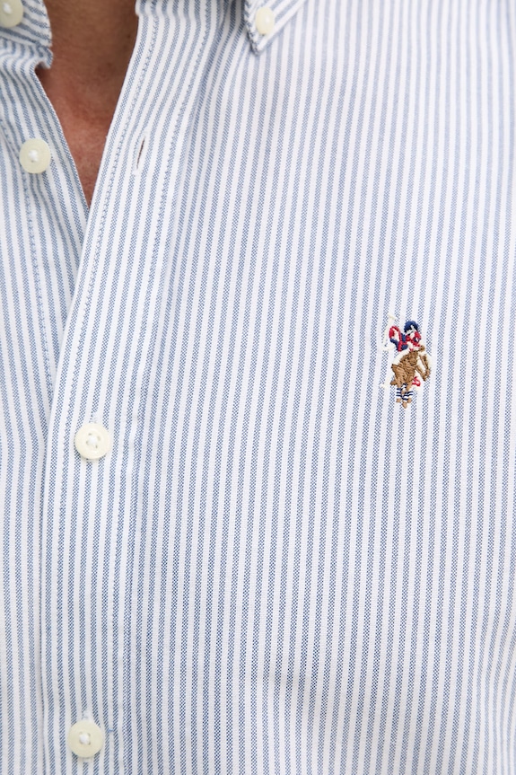 U.S. Polo Assn. košile pánská bavlněná Oxford Stripe modrá MUP3231